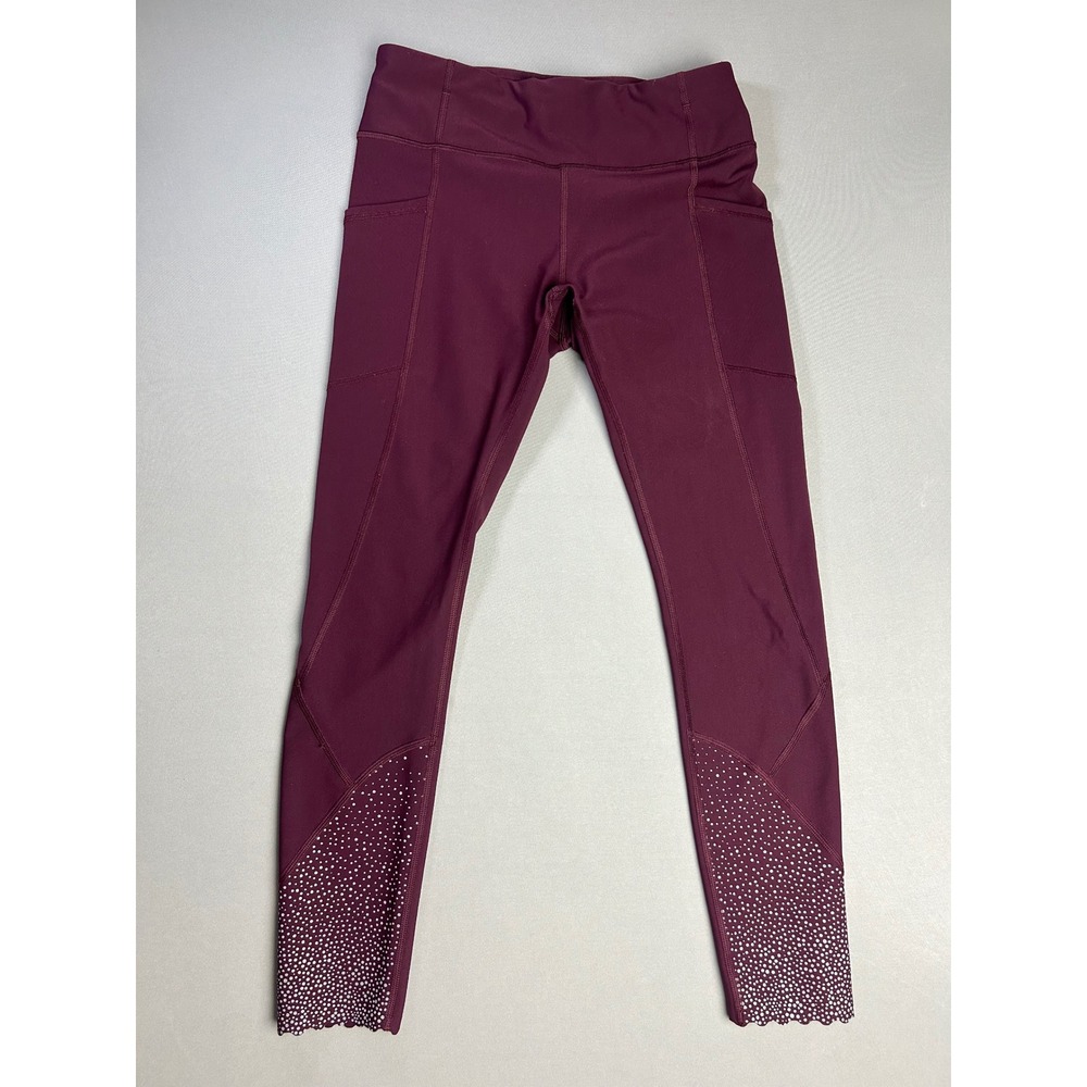 Lululemon Women's 6 Tight Stuff Tight II Leggings Plum & Silver